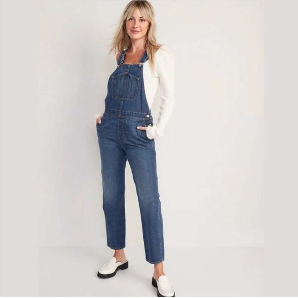 Old Navy Slouchy Straight Overalls 8
